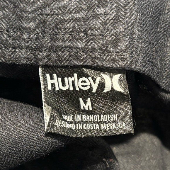 HURLEY Sz M Short Overalls 50% Cotton 50% Linen Blend Adjustable Straps NEW - Picture 11 of 14